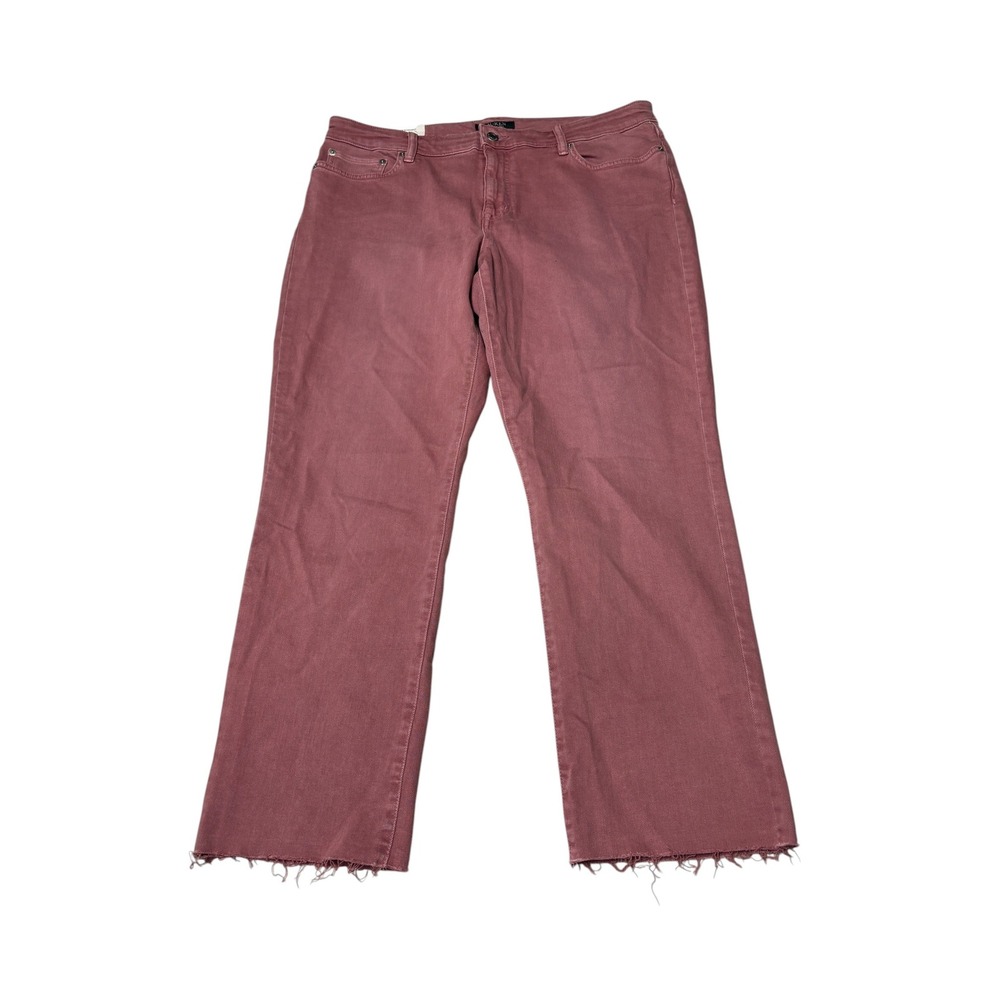 NWT Lauren Ralph Lauren Premier Straight Ankle Jeans Dry Berry Womens 16 W38 L27